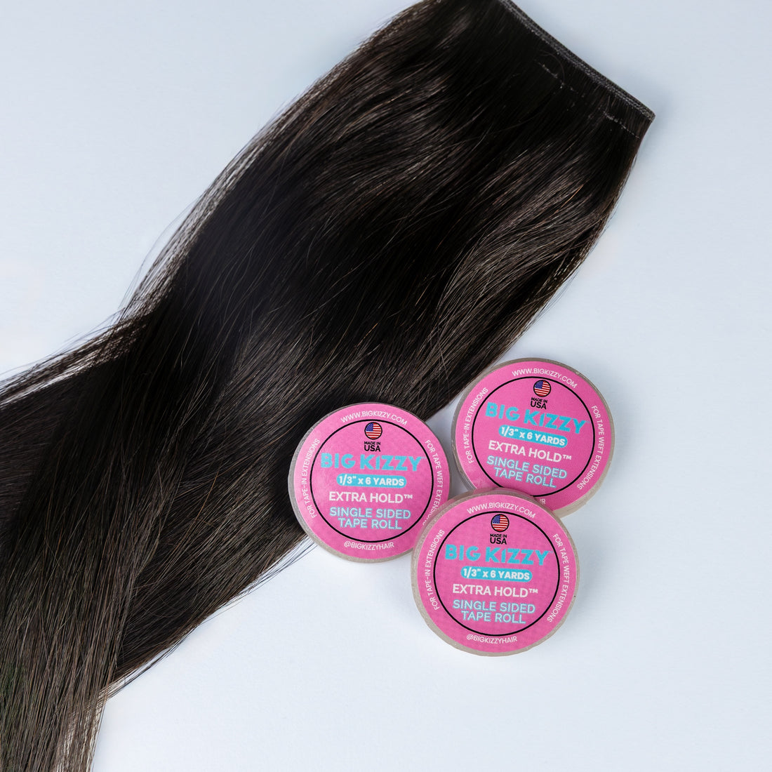 Big Kizzy Extra Hold Single Sided Tape Rolls for Tape Weft Hair Extensions