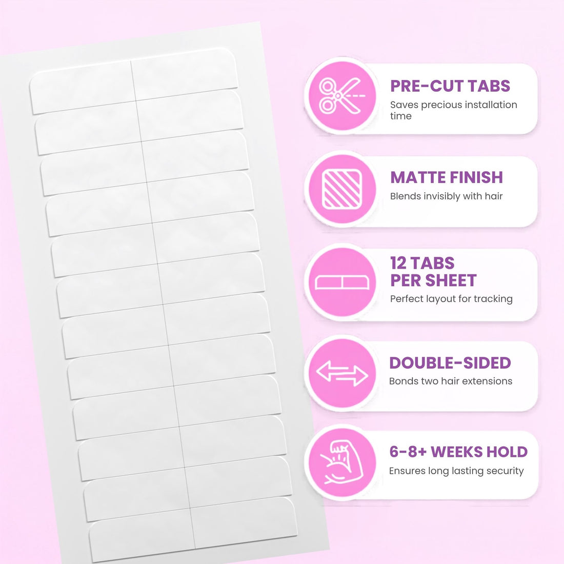 EXTRA HOLD Double Sided Hair Extension Replacement Tape Tabs