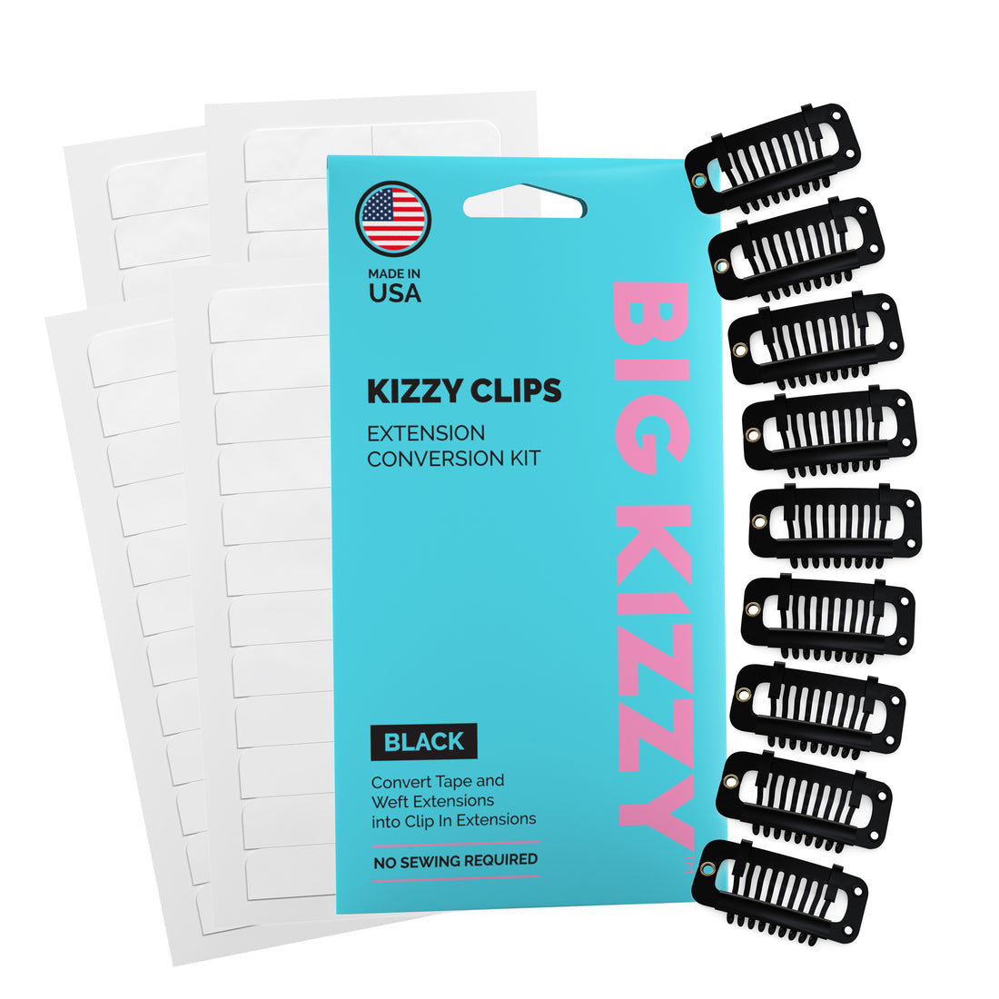 KIZZY CLIPS- No Sew Extension Clips & Kit