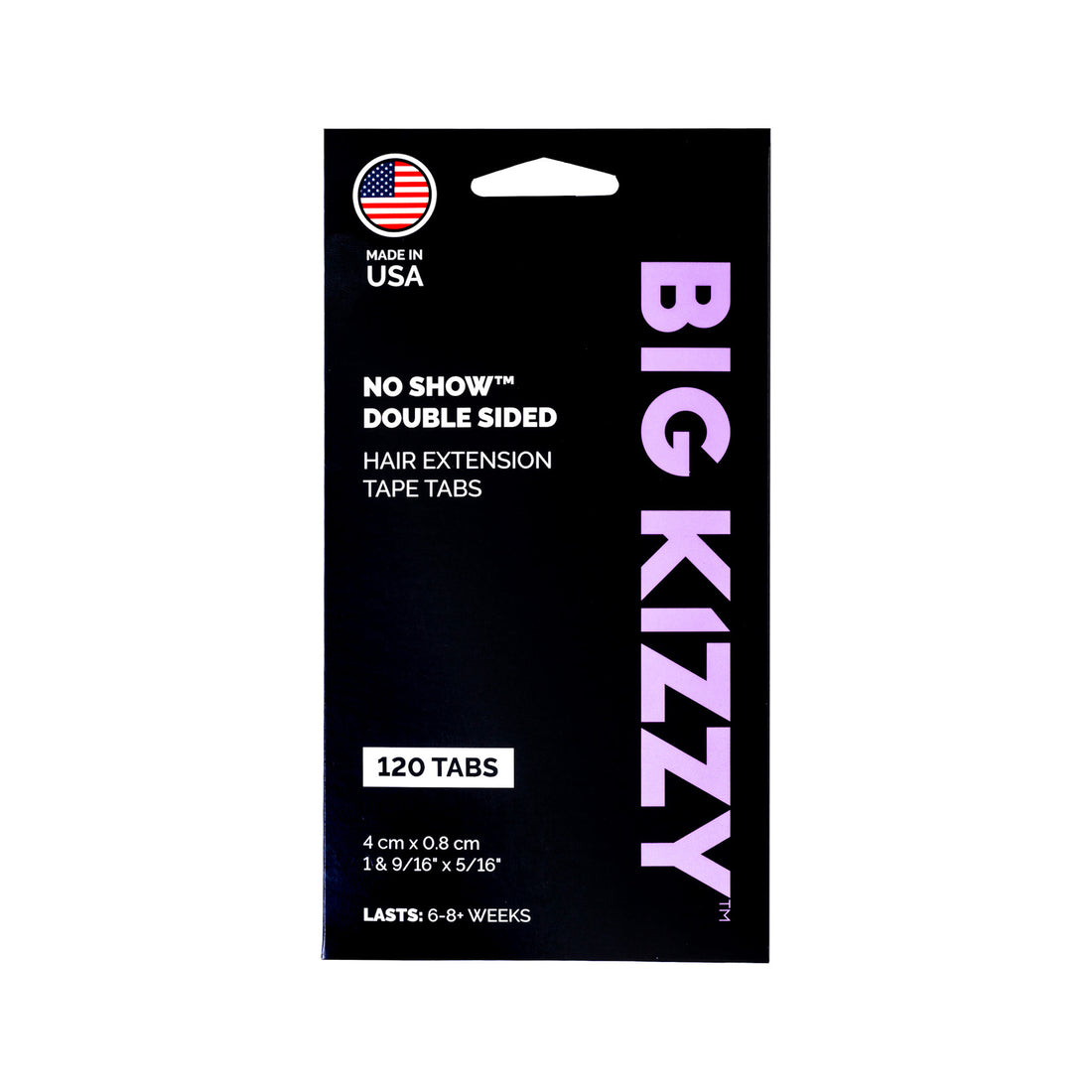 A pack of Big Kizzy® No Show Double Sided Hair Extension Replacement Tape Tabs, 120 Tabs 