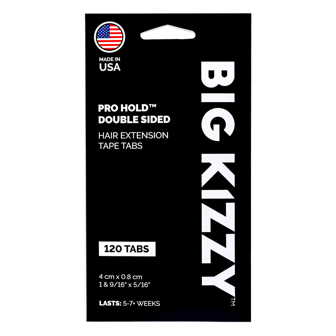 A pack of Big Kizzy® Pro Hold Double Sided Hair Extension Replacement Tape Tabs, 120 tabs
