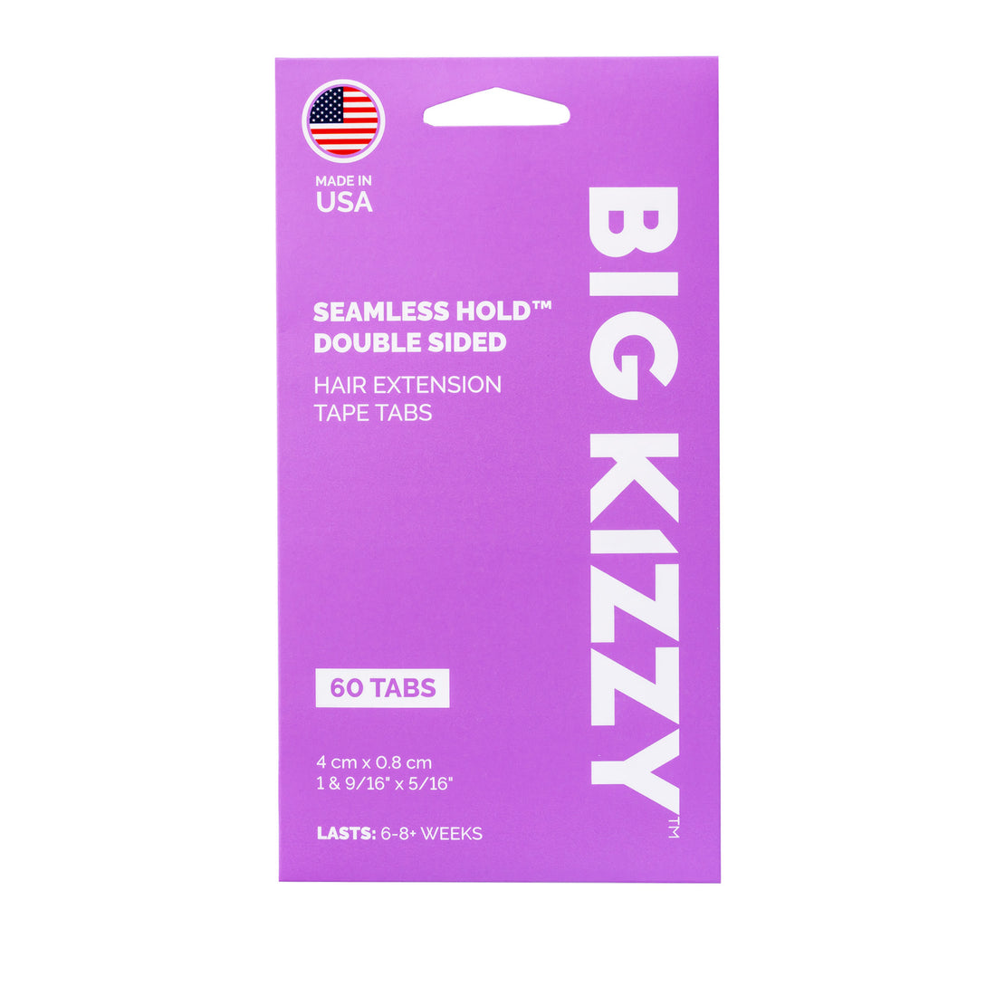 A pack of Big Kizzy® Seamless Hold Double Sided Hair Extension Replacement Tape Tabs, 60 tabs