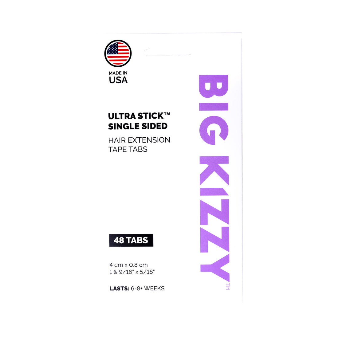 A pack of Big Kizzy® Ultra Stick Single Sided Hair Extension Replacement Tape Tabs, 48 tabs