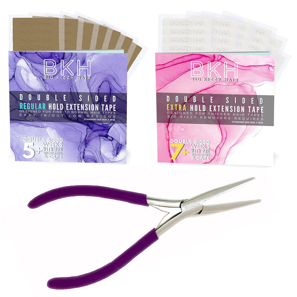 The Total Package: Hair Extension Tapes, Removers and Tool Kit Bundle