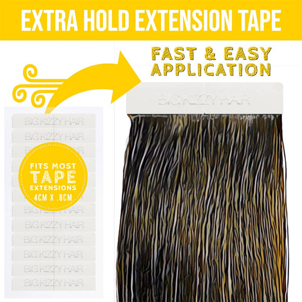 EXTRA HOLD Double Sided Hair Extension Tape Tabs - Compatible with Most Extensions