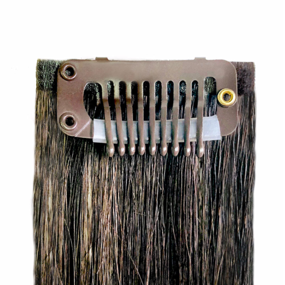 Brown No Sew Clips for Hair Extensions - Tape &amp; Weft Extensions